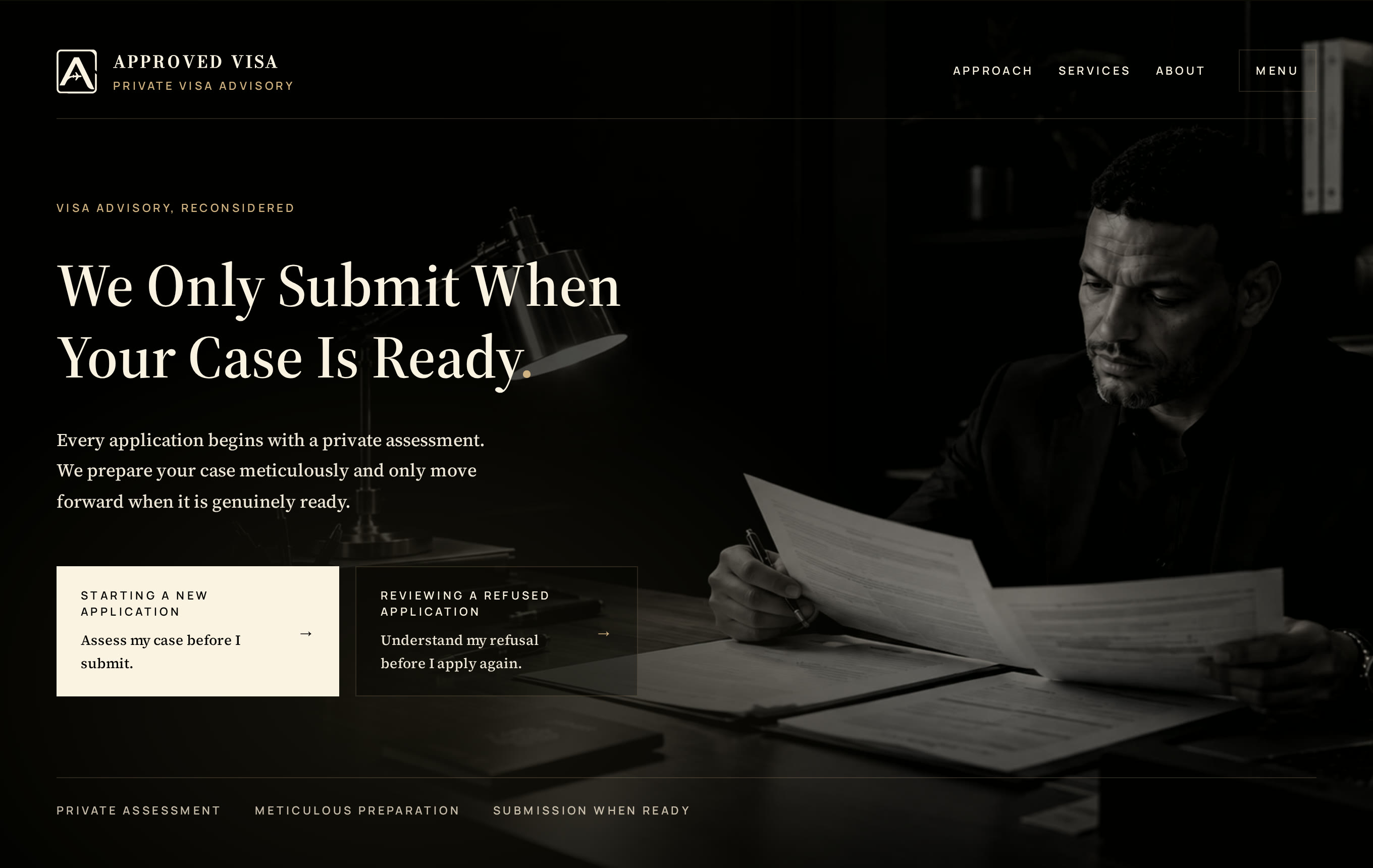 Approved Visa simulated website hero